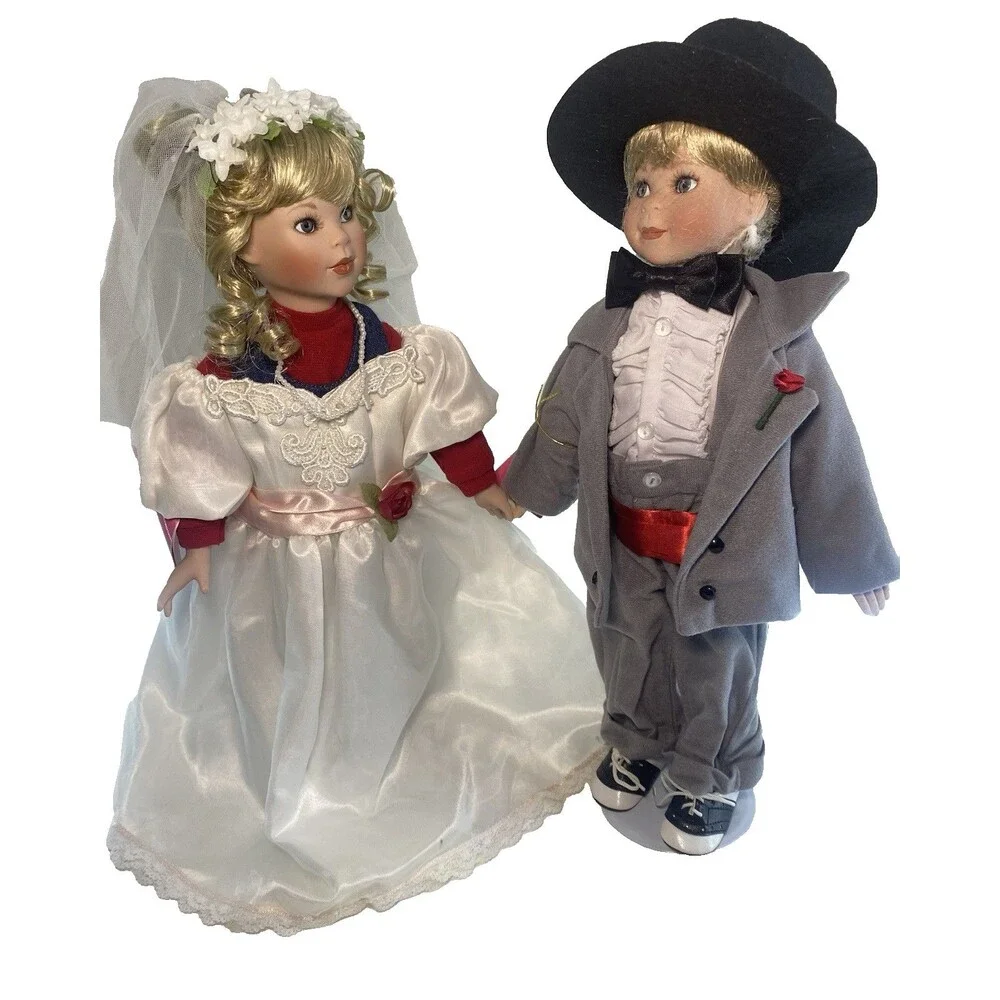 Bride Groom Doll Kids 16 in Set of 2 Tree House Wedding Paradise Galleries